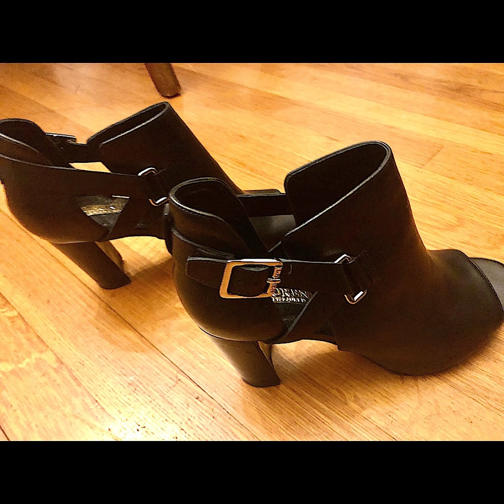 Lauren Ralph Lauren Black Open Toe Boots ( Booties )- Excellent Condition